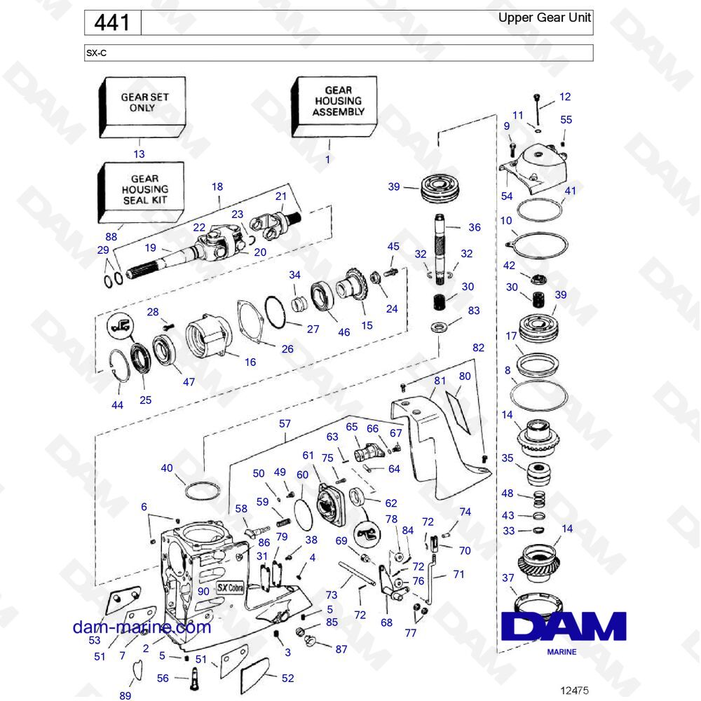 Parts and views for Volvo Penta SX-S